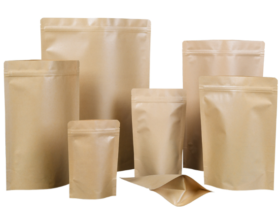 Túi Zip Giấy Kraft Đựng Thực Phẩm Không Cửa Sổ